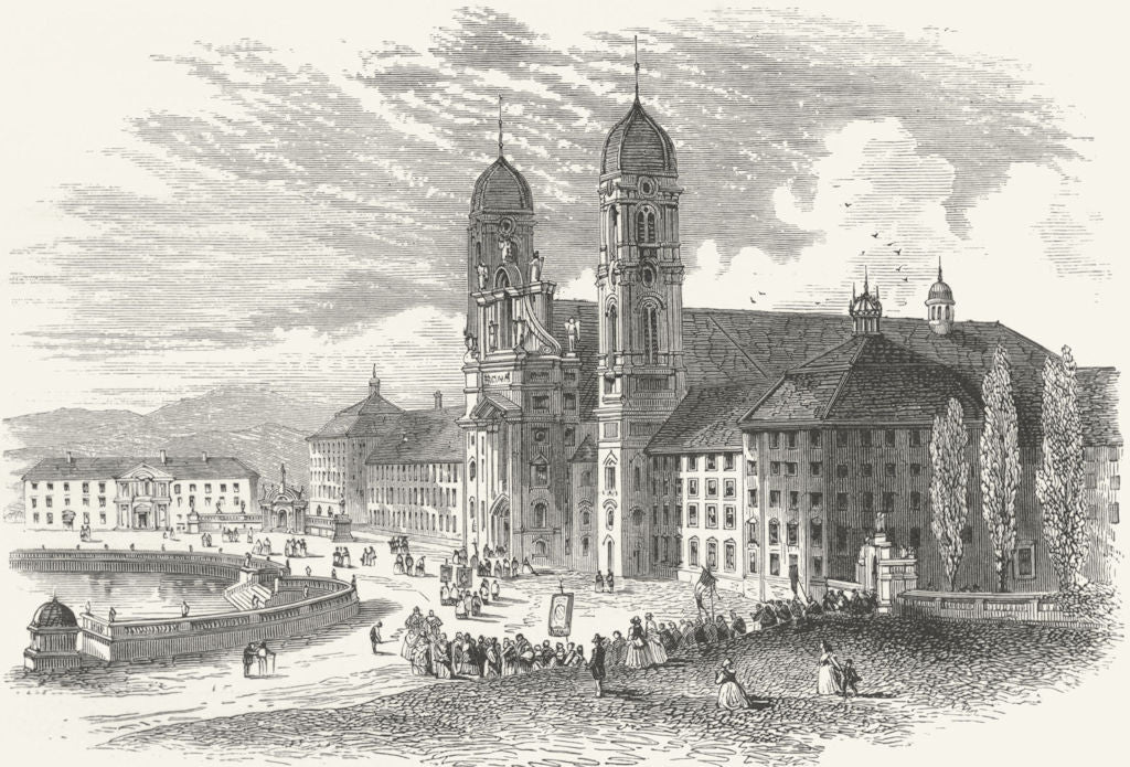 SWITZERLAND. Einsiedeln 1891 old antique vintage print picture